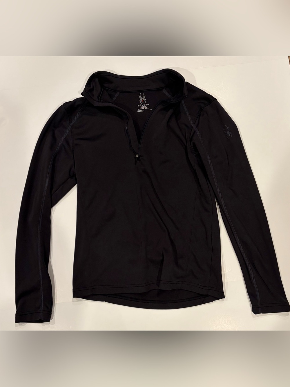 Spyder Men’s Lightweight 1/4 Zip Performance Baselayer - Black - Size S